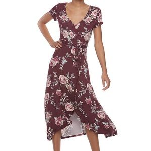 Like New! Faux- Wrap High Low Floral Maxi Dress